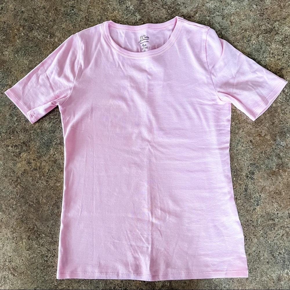 J. Crew Perfect Fit Tee, Short Sleeve, Small, Pink, Never Worn